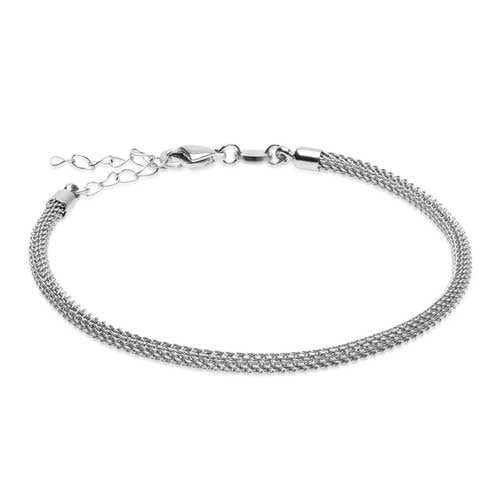 Silver Round Mesh 3mm Bracelet (Extra Length)