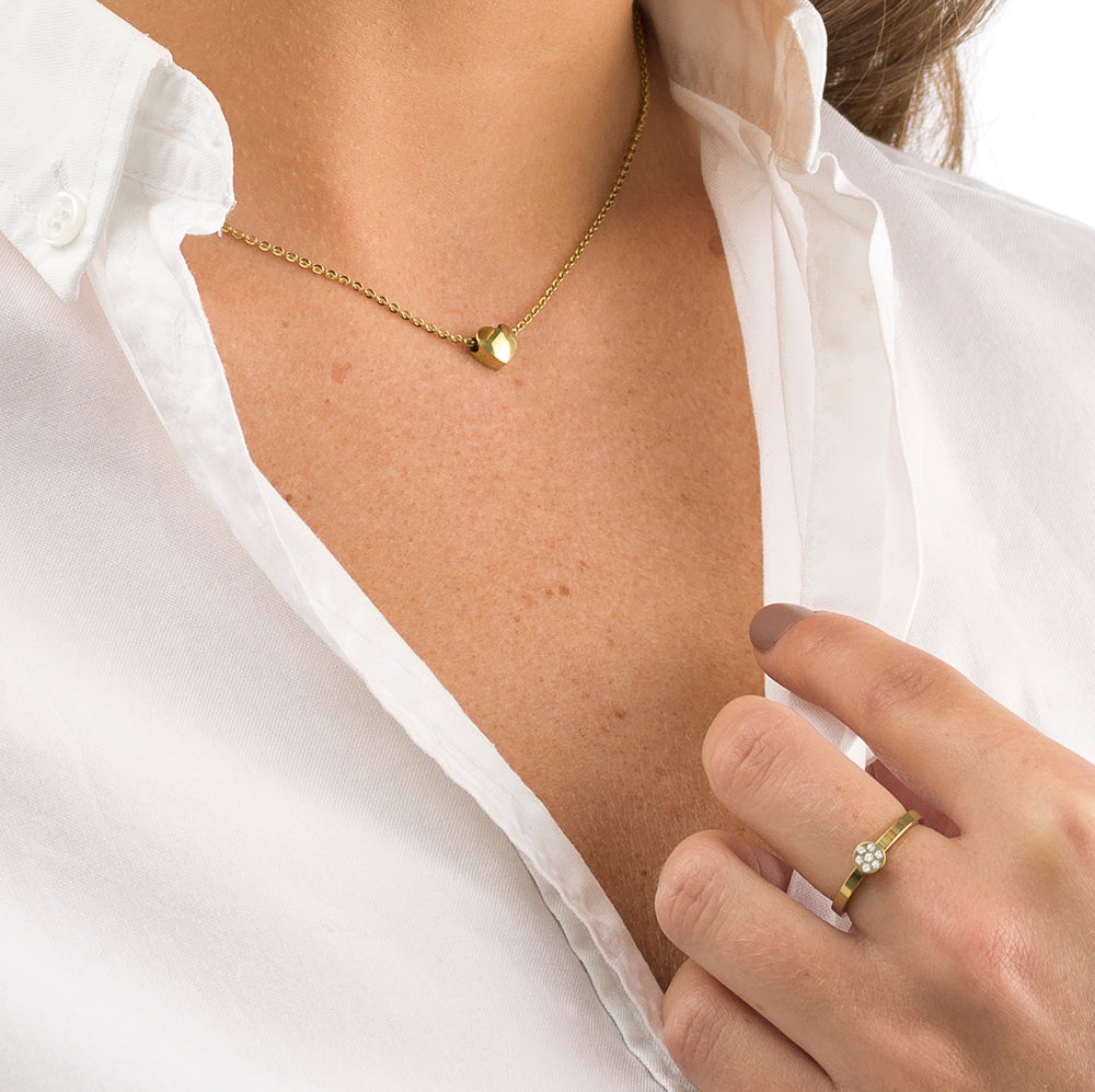 Blomdahl Gold Heart Necklace for sensitive skins medical sensitive skin friendly nickel free
