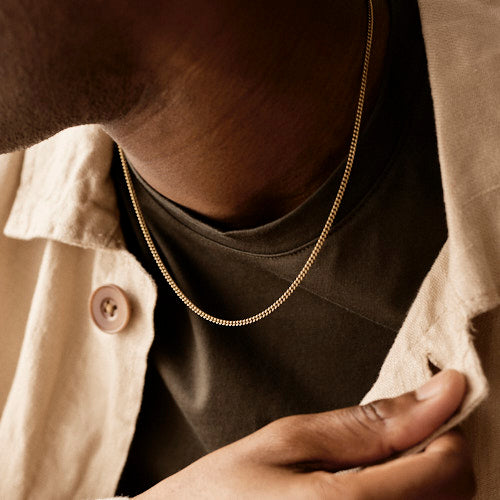 Gold Micro Curb Link 2.25mm Necklace