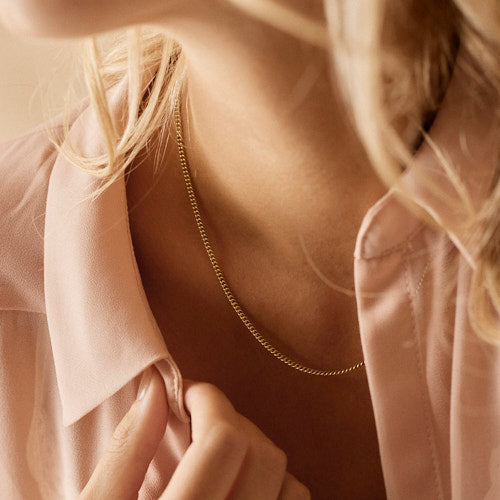 Gold Micro Curb Link 2.25mm Necklace