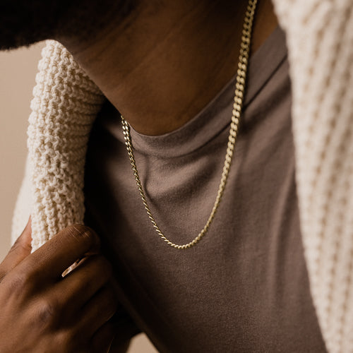 Gold Curb Link 4.4mm Necklace