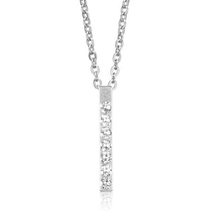 Silver Brilliance Crystal Straight 20mm pendant necklace