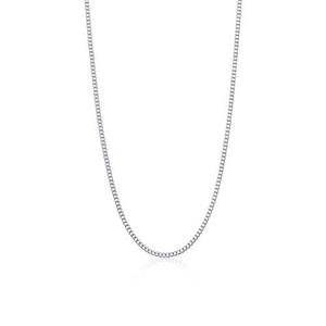Silver Micro Curb Link 2.25mm Necklace (48-52cm)