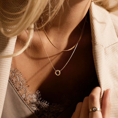 Gold Puck Hollow 10mm Pendant