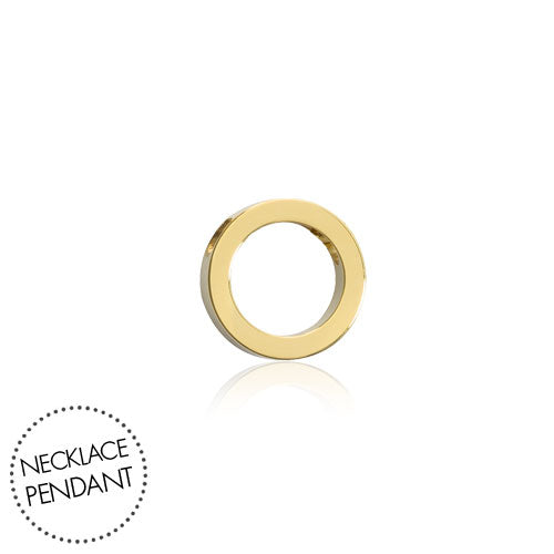 Gold Puck Hollow 10mm Pendant