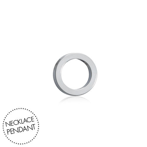 Silver Puck Hollow 10mm Pendant