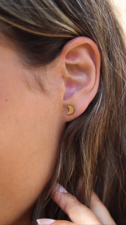 blomdahl moon gold hypoallergenic earrings skin friendly medical